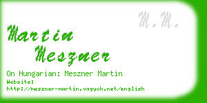 martin meszner business card